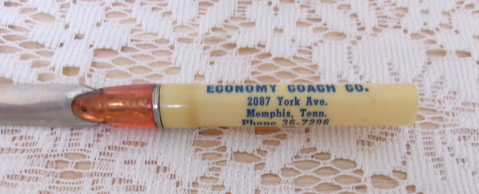 Vintage Letter Opener ECONOMY COACH CO. Memphis Tennessee 8 Inch Advertising