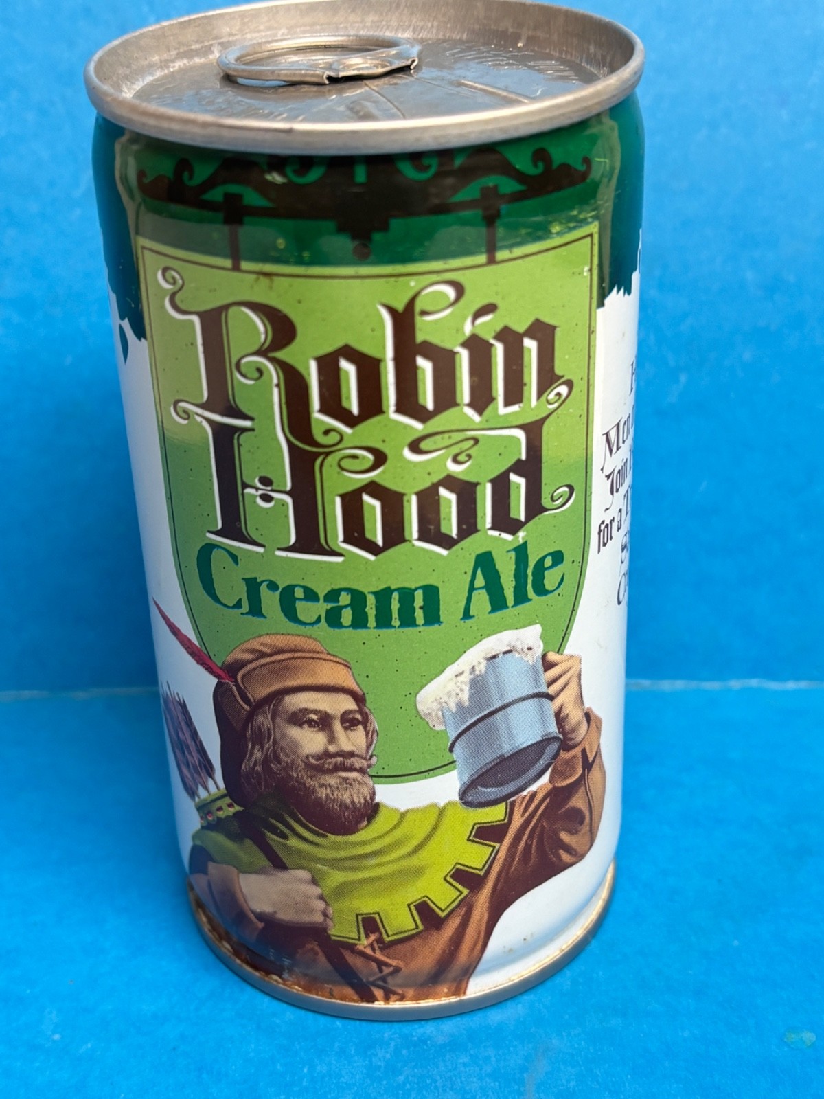 Beautiful Vintage 1970s ROBIN HOOD Cream Ale BEER CAN Pittsburgh Pennsylvania
