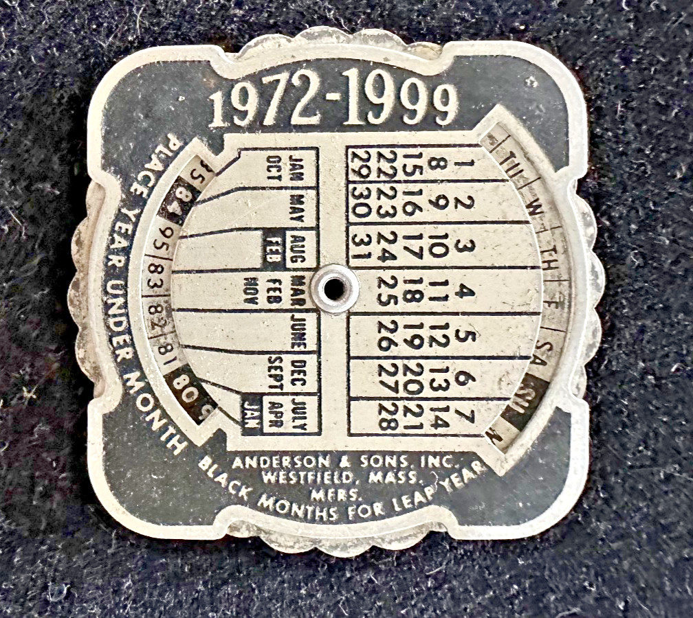 ANDERSON & SONS Perpetual Calendar Vintage 1972-1999 Mc Donnell Planetarium