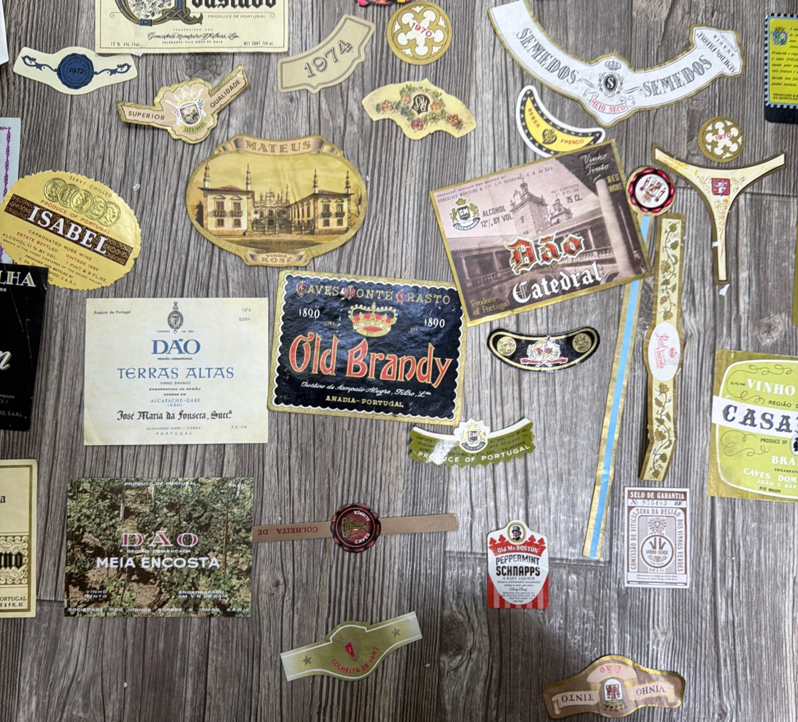 Large Lot Wine Beer Spirits Labels Vintage 100+ European 70’s