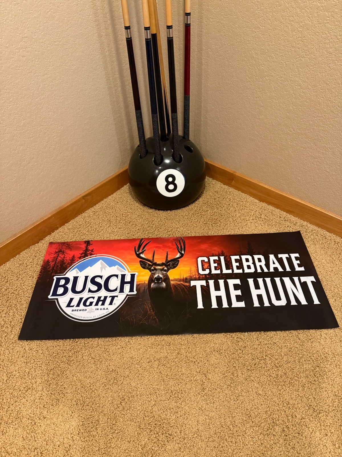 Celebrate the hunt Hunter Busch Light Banner shop mancave fathers Day gift ideas