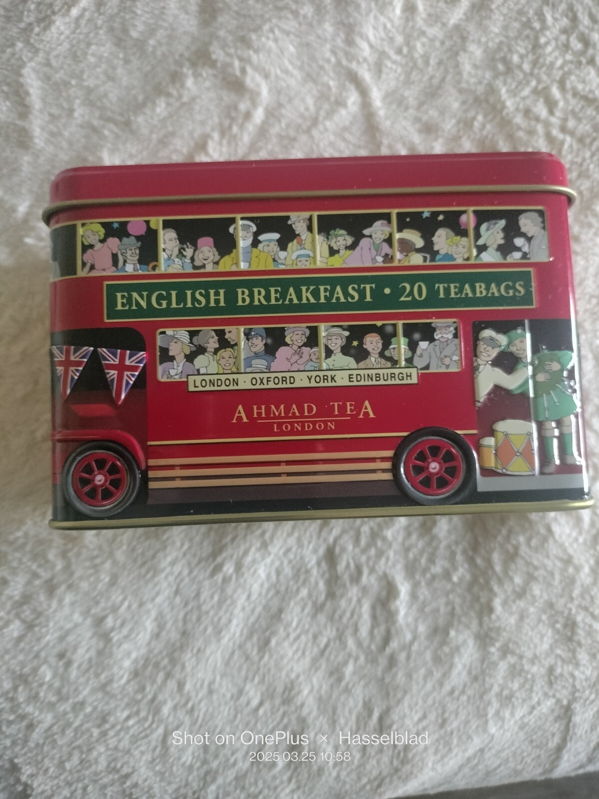 Ahmad English Breakfast Tea Tin Money Bank London Red Double Decker Bus