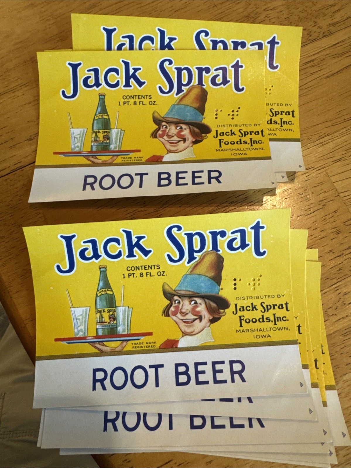 10 Vintage Jack Sprat Root Beer 1930’s NOS Marshalltown IA Soda Label Resell