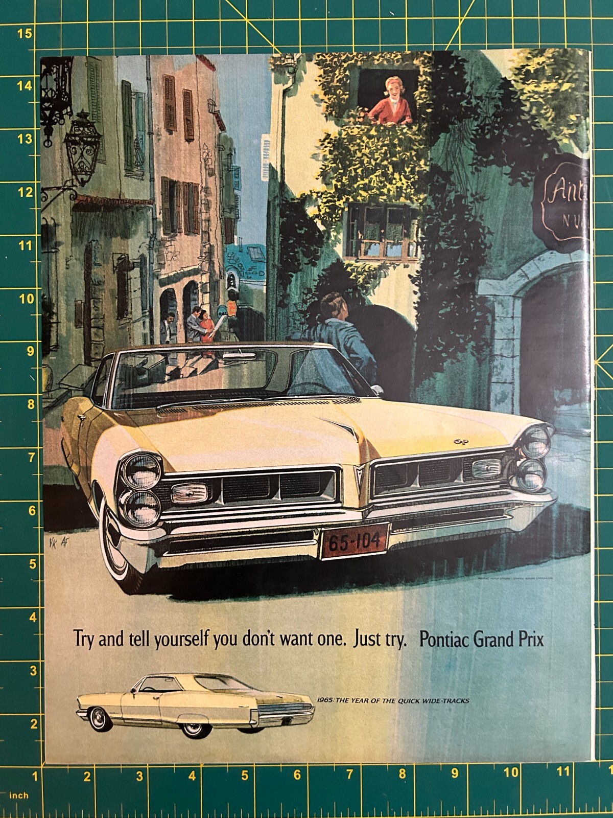 1964 Vintage Pontiac Grand Prix ’65 Quick Wide Tracks 2-Door Print Ad M1