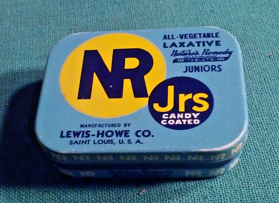 Vintage Mini Tin container NR Jrs candy coated Nature’s Remedy Lewis Medicine