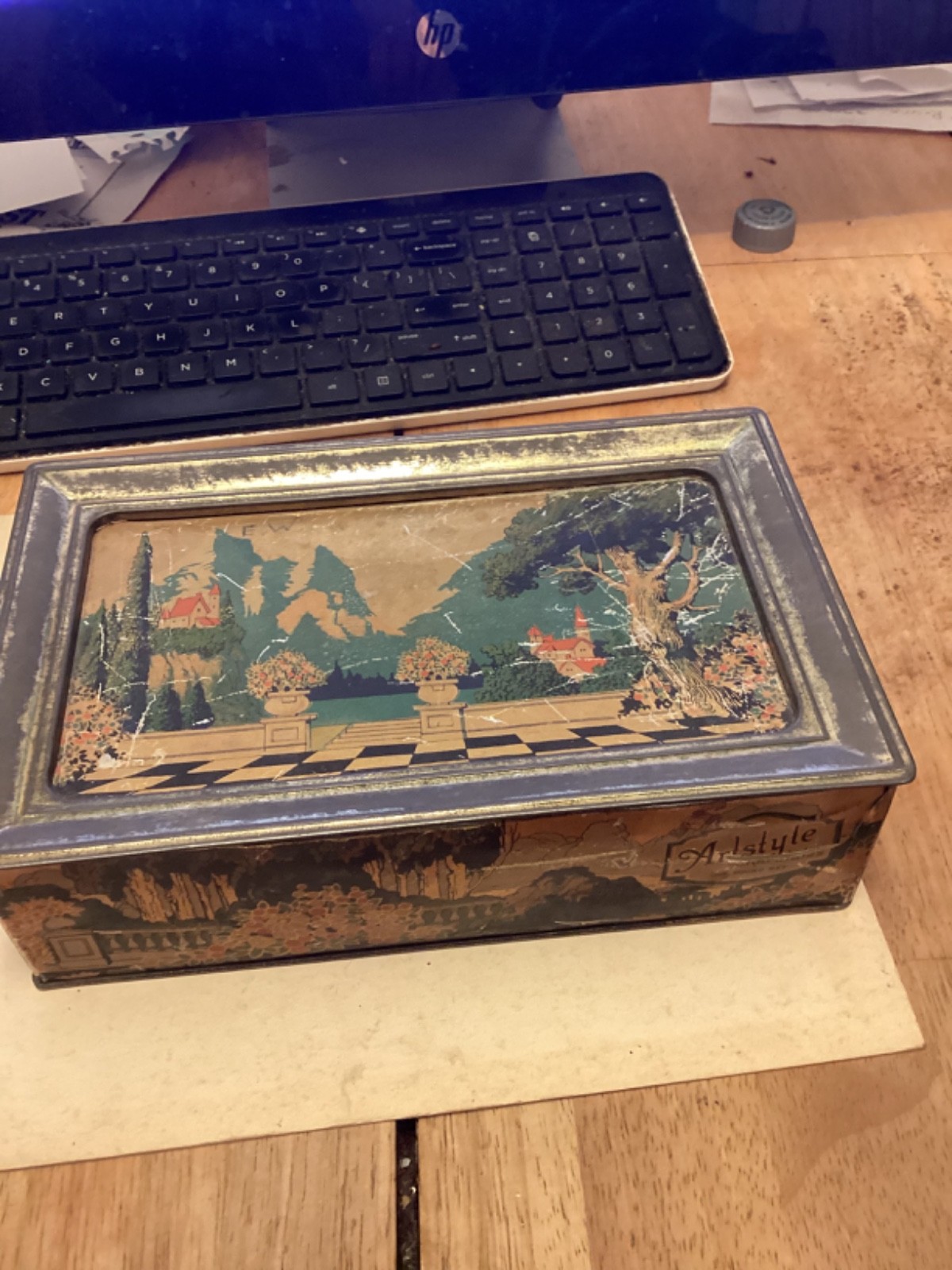 Antique Art Deco Artstyle Chocolates Candy Tin