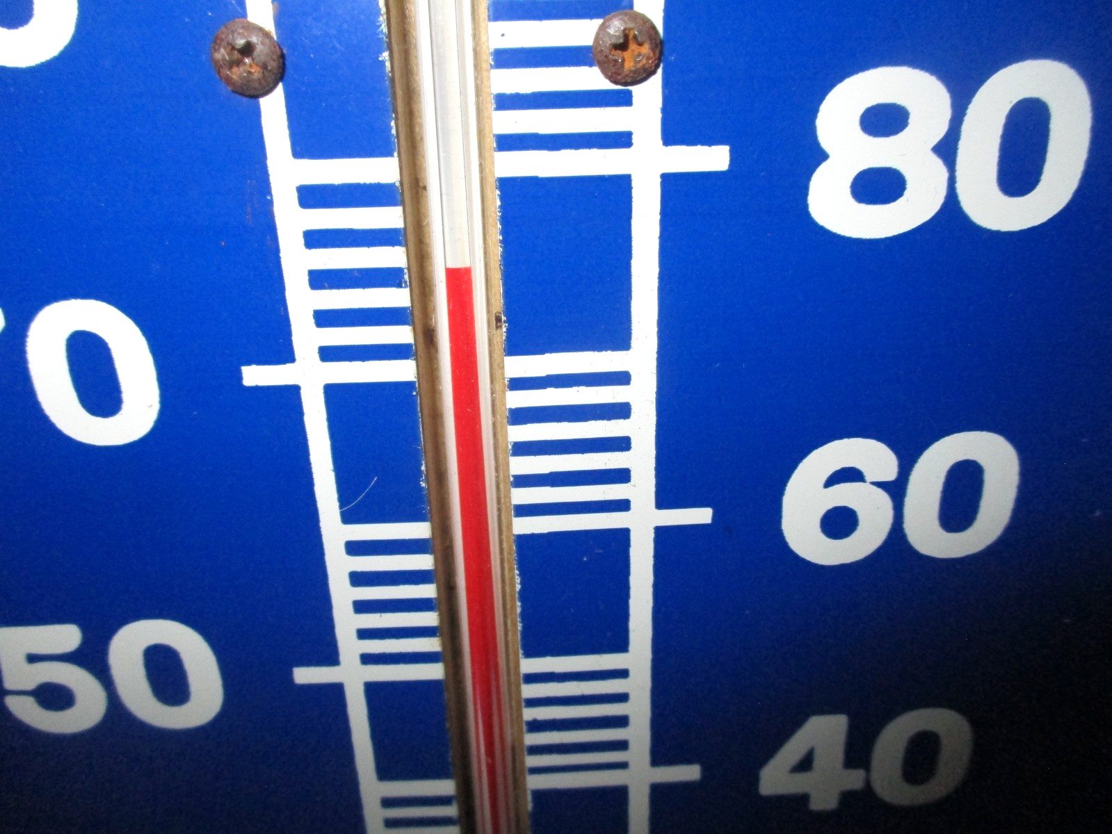 MAIL POUCH TOBACCO — VINTAGE Country Gas Station W VA Thermometer Sign BIG SIZE
