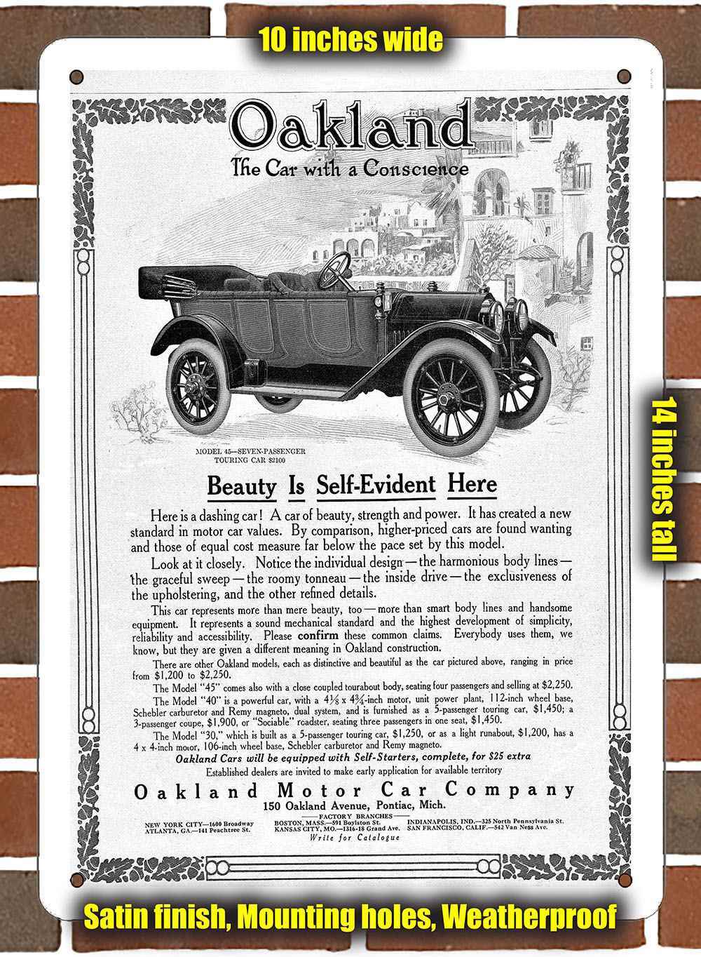 Metal Sign – 1912 Oakland – 10×14 inches