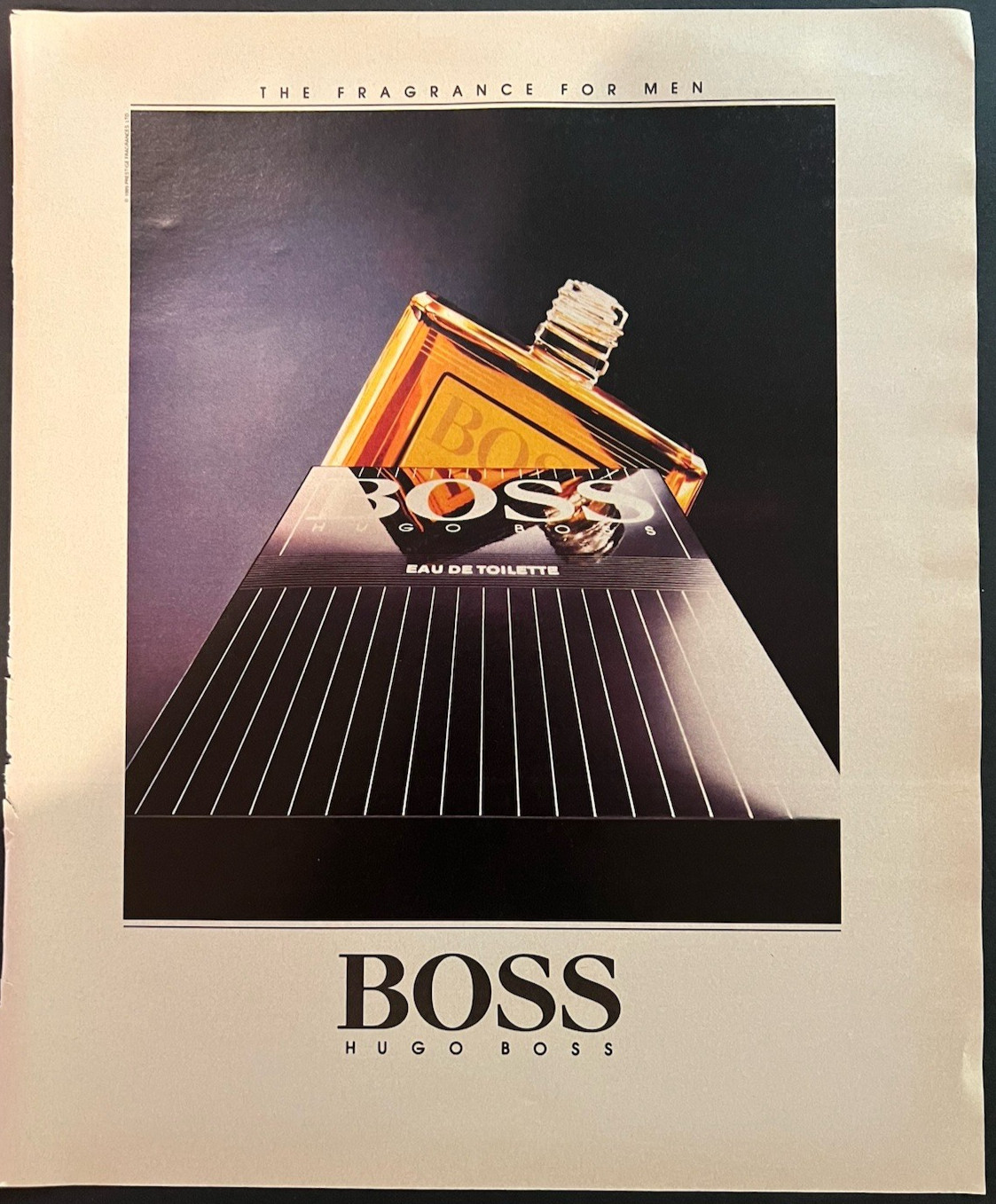 Vtg 1990s AD-Boss-Hugo Boss-The Fragrance for Men-Eau De Toilette