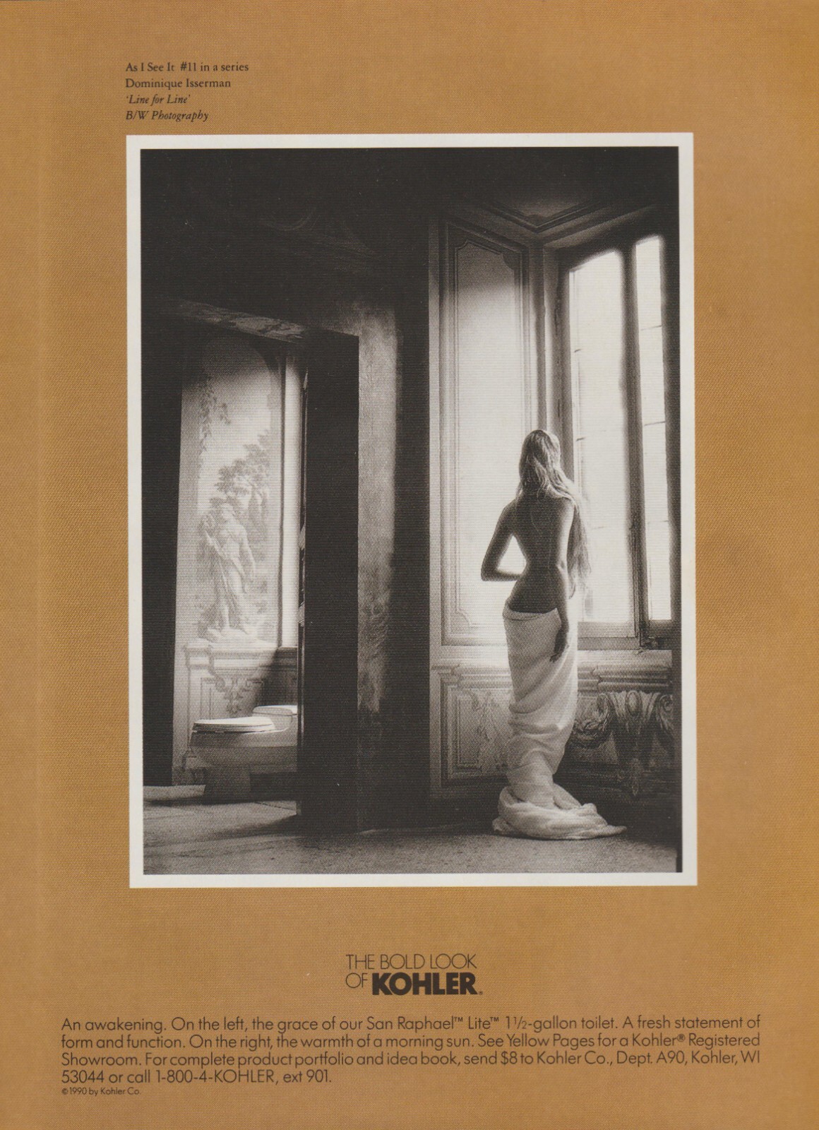 1993 Kohler Plumbing Fixtures -“As I See It” Dominique Isserman Photo – Print Ad