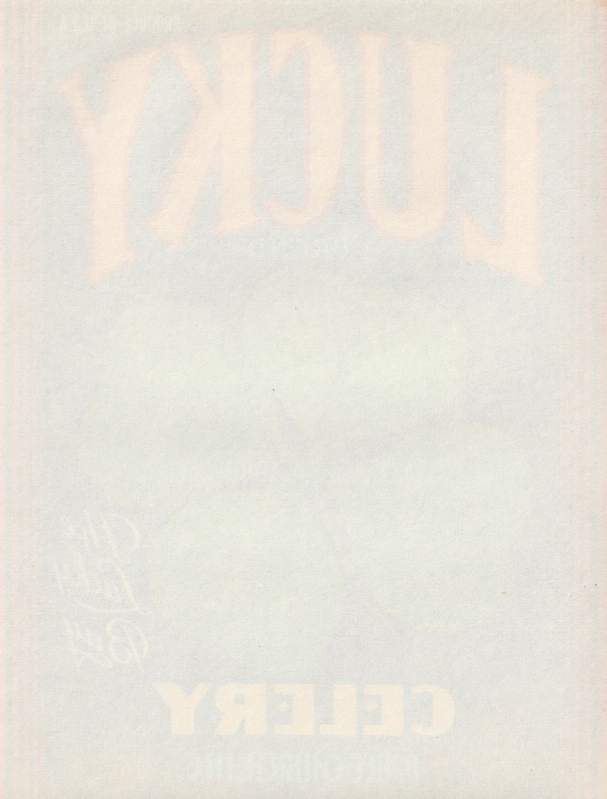 LUCKY BRAND CRATE LABEL Celery The Lucky Buy Bruce Church Inc Salinas California