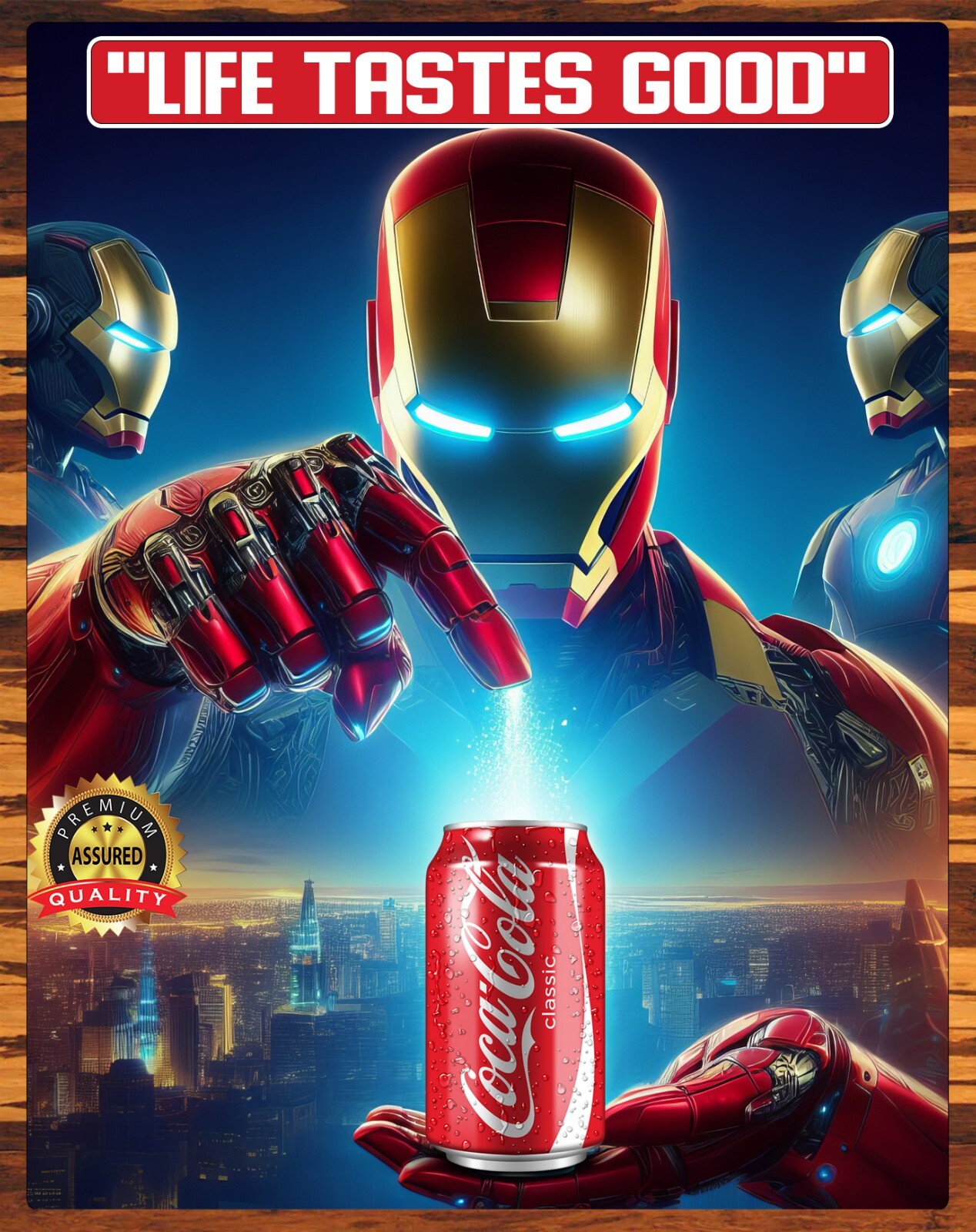 Coca-Cola – Coke – “Life Tastes Good” – Iron Man – Metal Sign 11 x 14