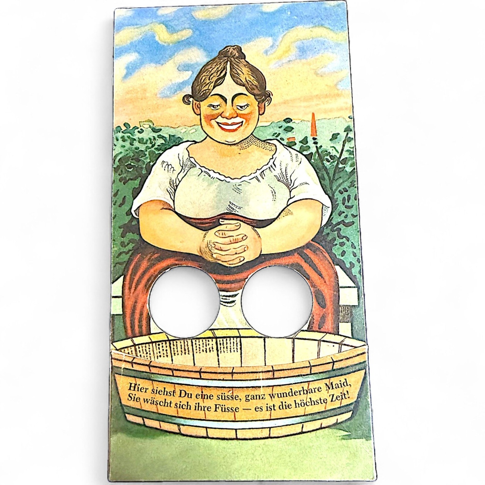 Vintage Advertising Trade Card Johnsons Foot Soap Novelty Finger Hole German Dit