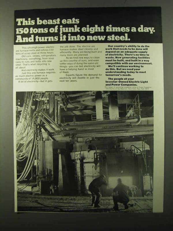 1971 Investor-Owned Electric Light and Power Ad – Tons of Junk