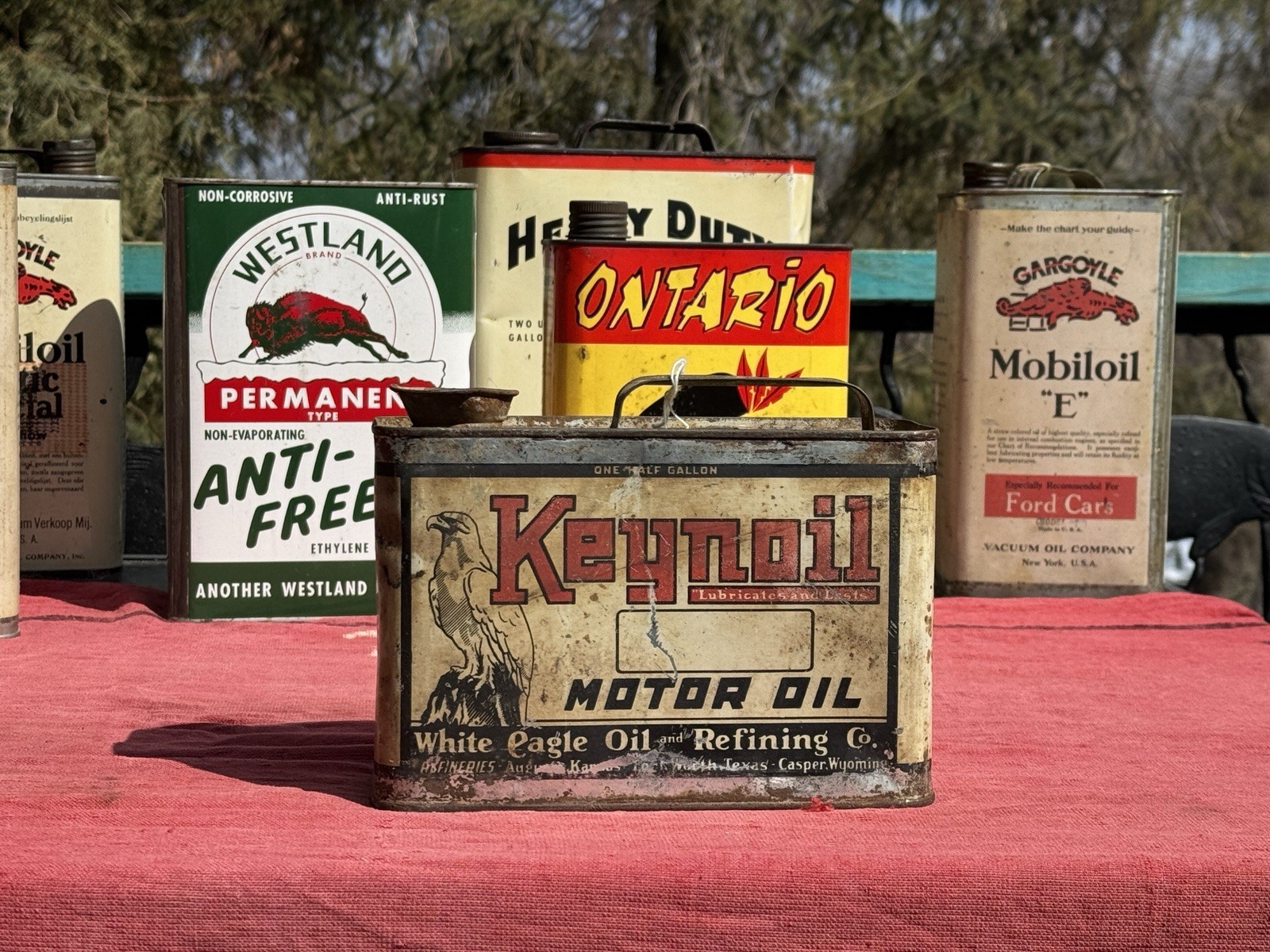 Vintage Rare Keynoil White Eagle Motor Oil Can with Graphics Casper WY, FW Texas
