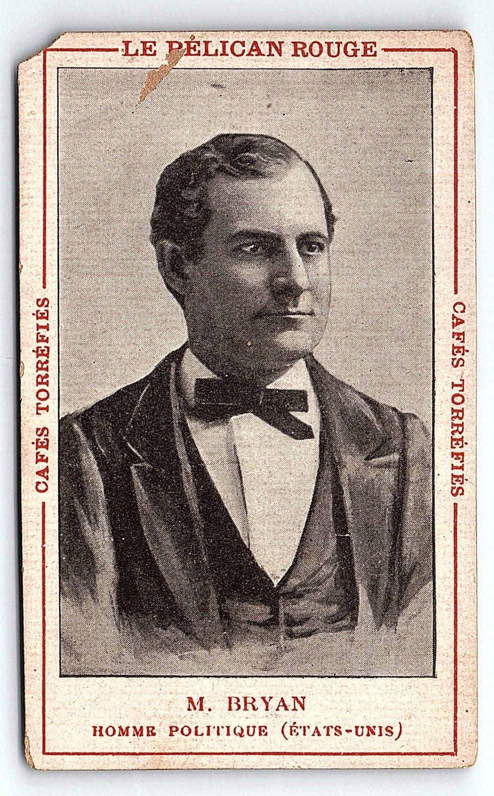 1880 FRENCH THE RED PELICAN ROASTED COFFEE M BRYAN VICTORIAN TRADE CARD Z4124