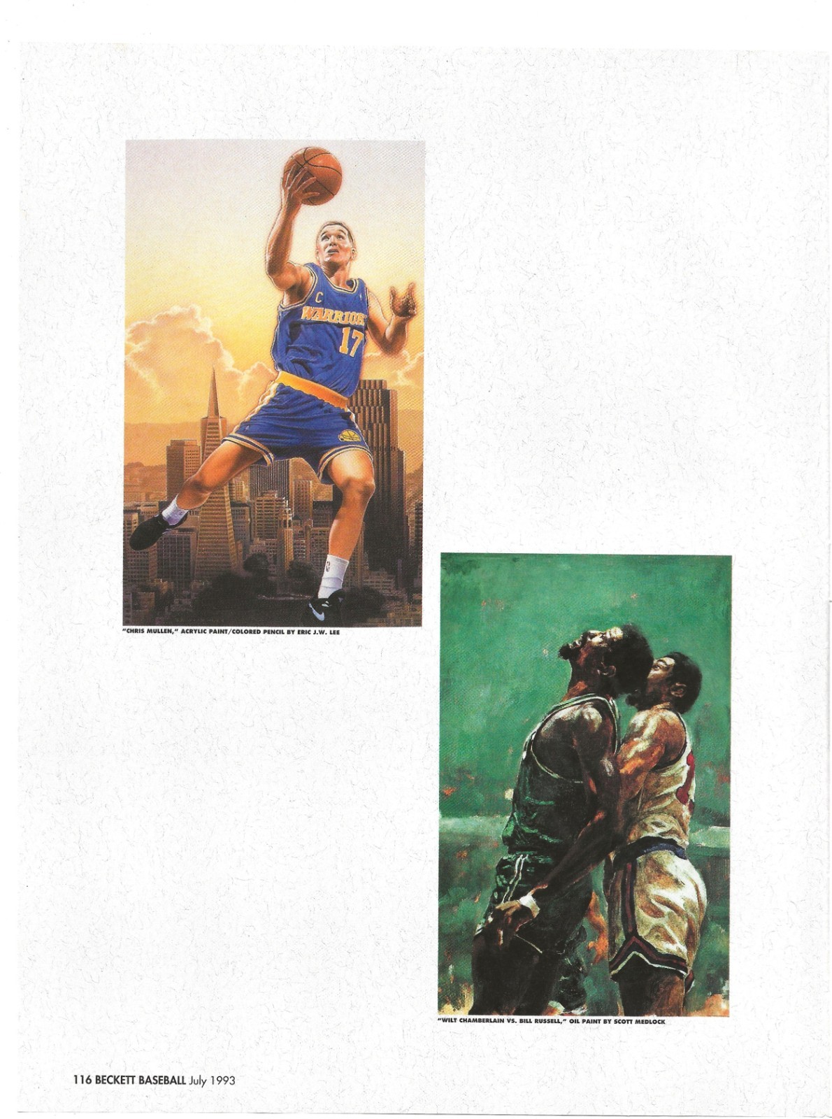 Vintage Article Page Chris Mullen / Wilt Chamberlain / Bill Russell – Beckett