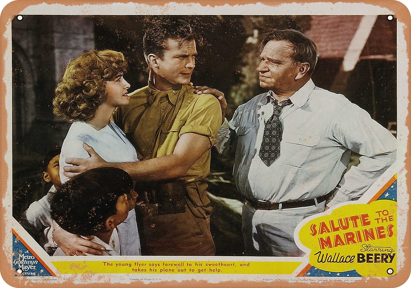 METAL SIGN – Salute to the Marines (1943) 3 – Vintage Look