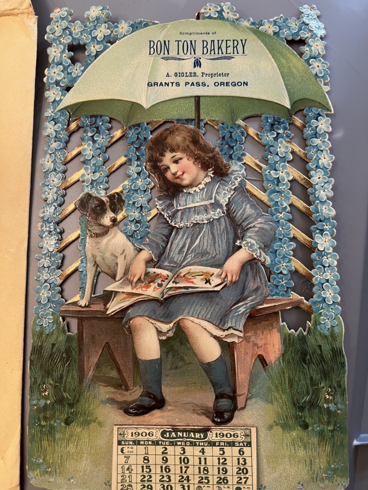 1906 The Bon-Ton Bakery & Restaurant CALANDER POST SIZED – Grants Pass Oregon