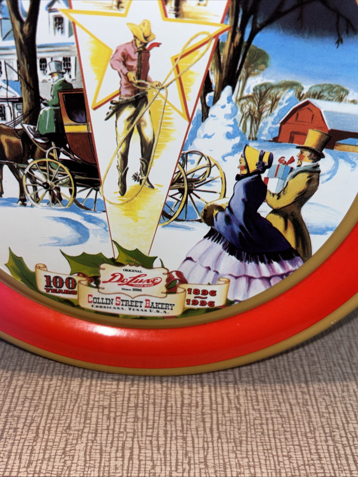 100th Anniversary Collin Street Bakery Fruitcake Tin Empty 1996 Corsicana Texas