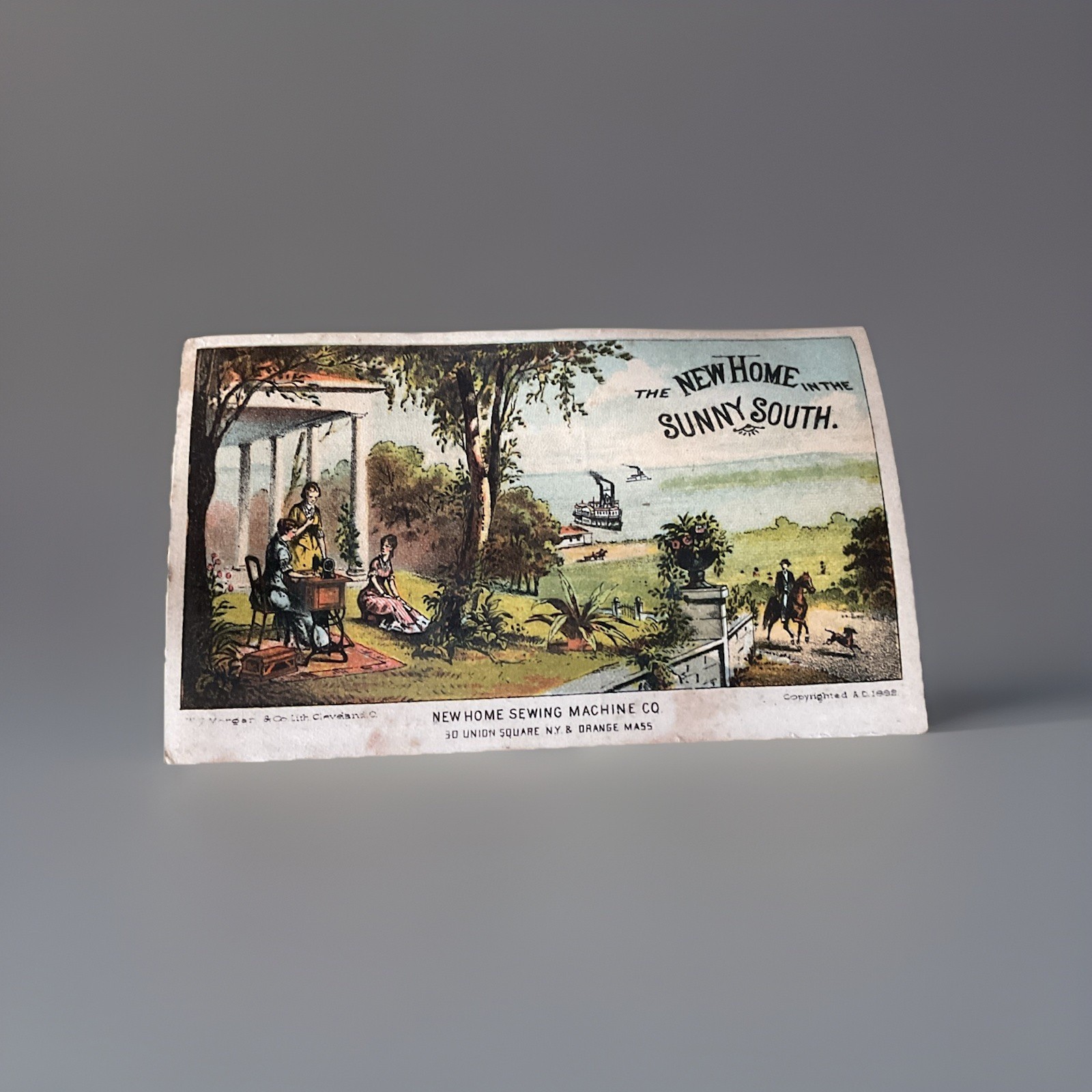 1800s Victorian Trade Card New Home Sewing Machine Company Orange, Mass