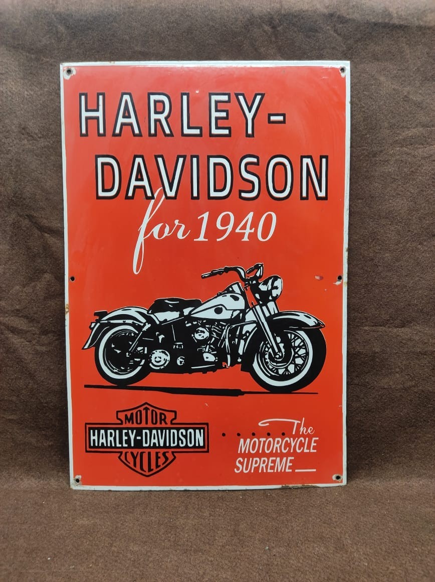 Porcelain Harley Davidson Enamel Metal Sign Plate Size 30×20 Inches