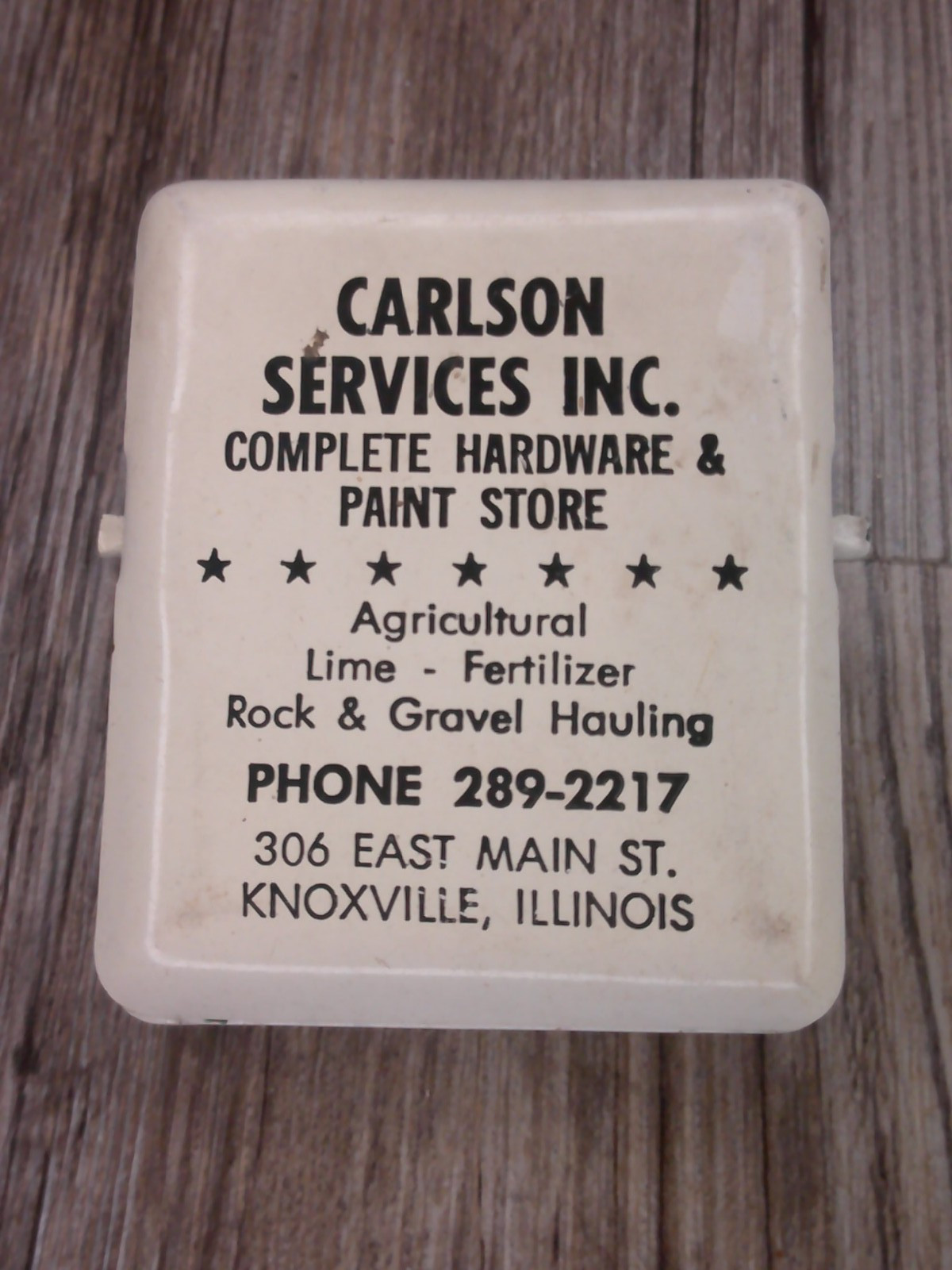 advertising storage clip Carlson Services Hardware store Knoxville, Ill Z28