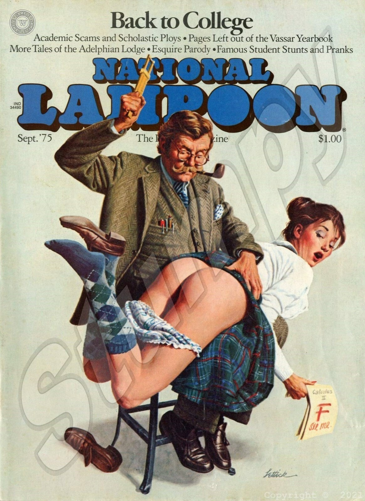 National Lampoon Back to college Sept. 1975 Metal Sign 9″ x 12″
