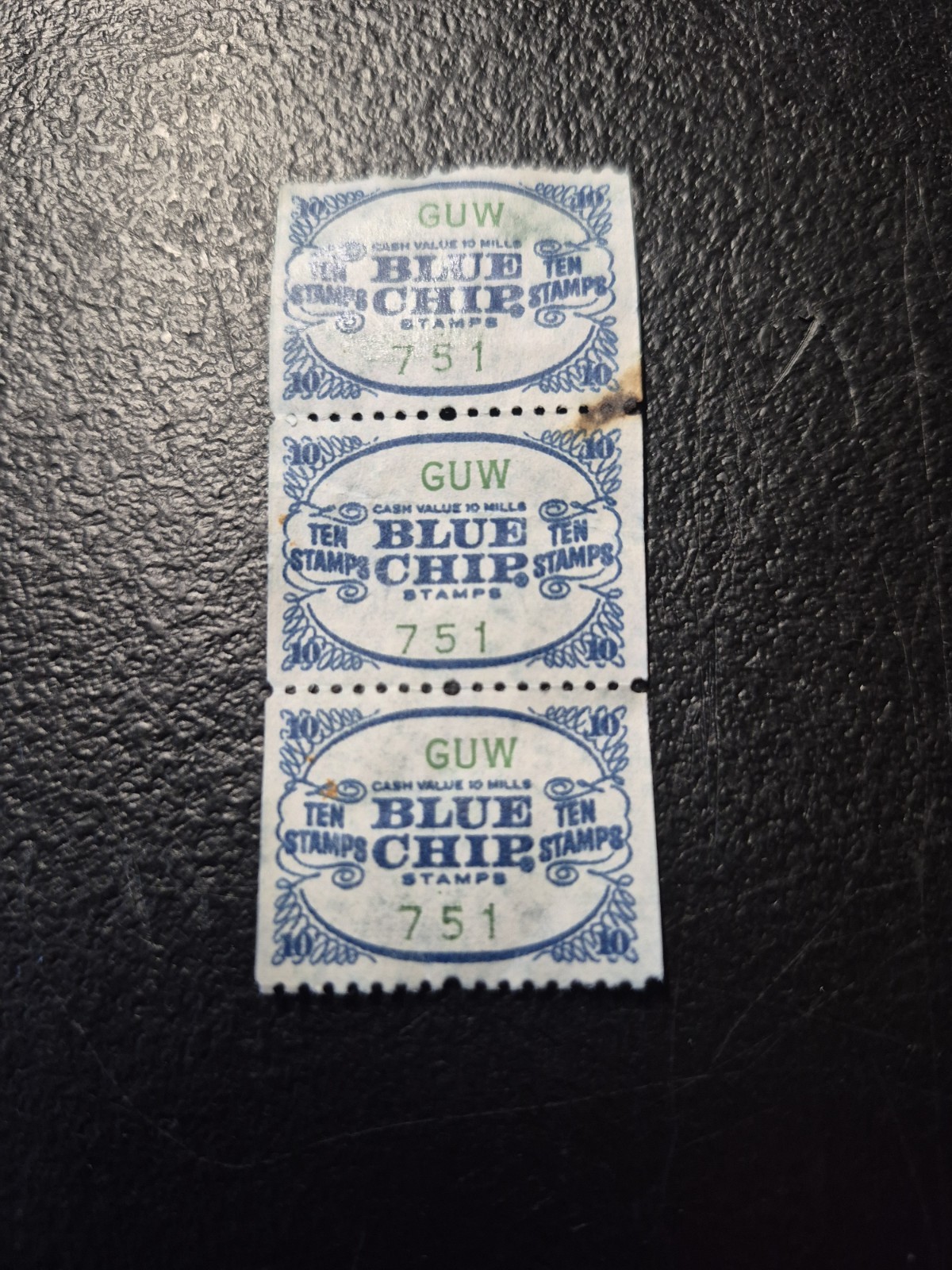 3 Blue Chip Stamps