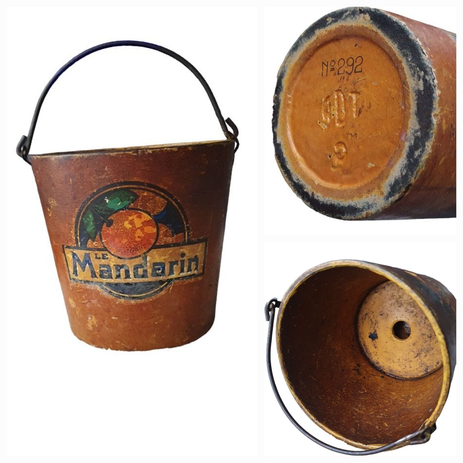 The Mandarin/Cusenier Bucket Ice 1930 Cardboard Boiled 292 Double Bottom Rare