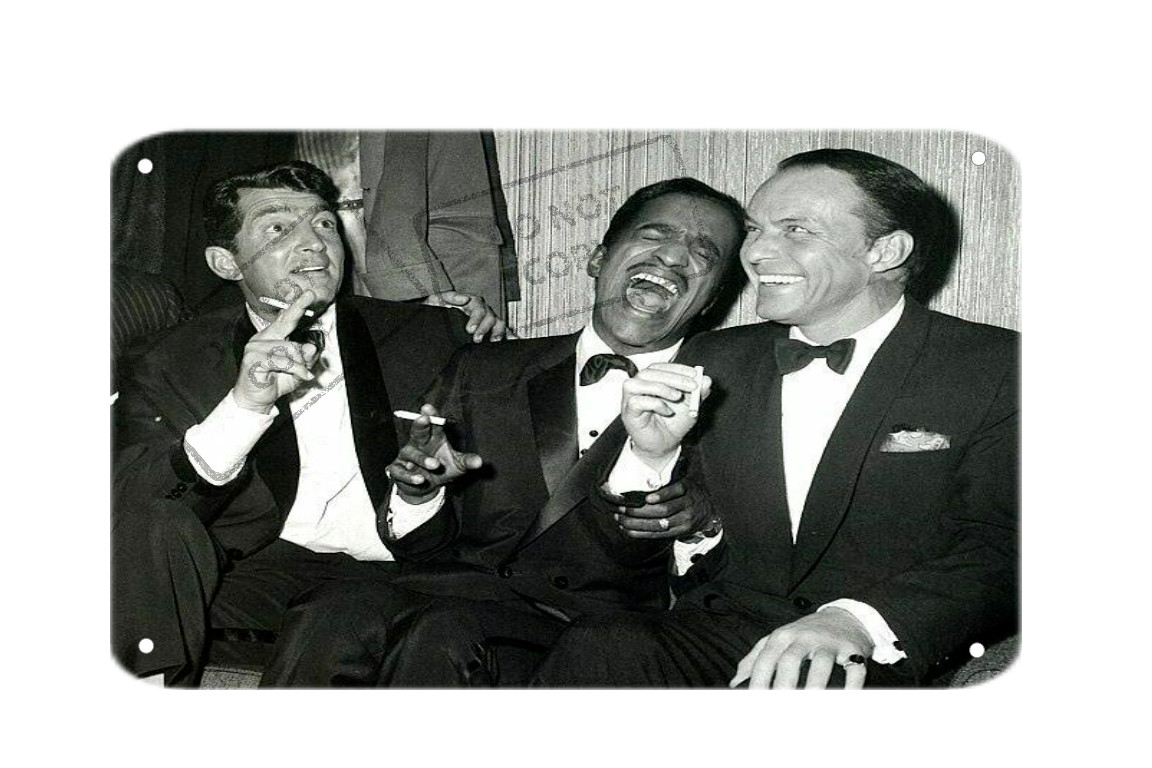 The Rat Pack Frank Sinatra Dean Martin Sammy Davis Jr. 8×12 Aluminum Metal Sign
