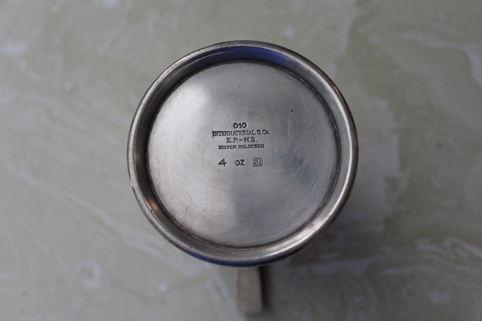 AS FOUND, UNMARKED SILVER SOLDERED HOTEL/RESTAURANT CREAMER