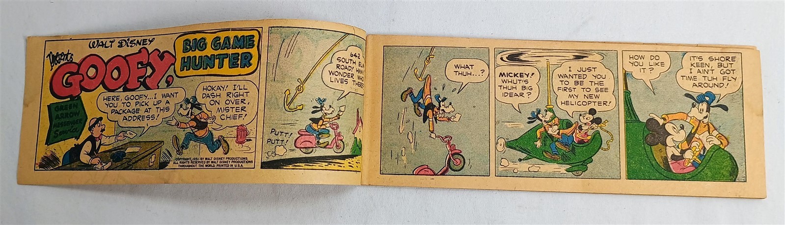 Vintage Goofy Big Game Hunter Walt Disney Comic Book Cereal Premium