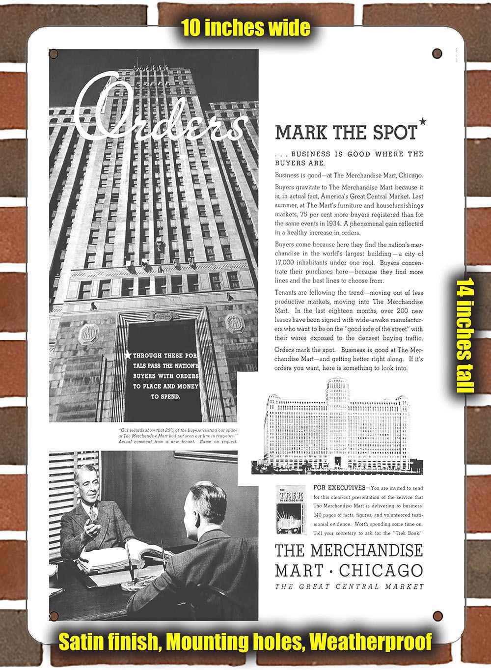 Metal Sign – 1935 The Merchandise Mart- 10×14 inches