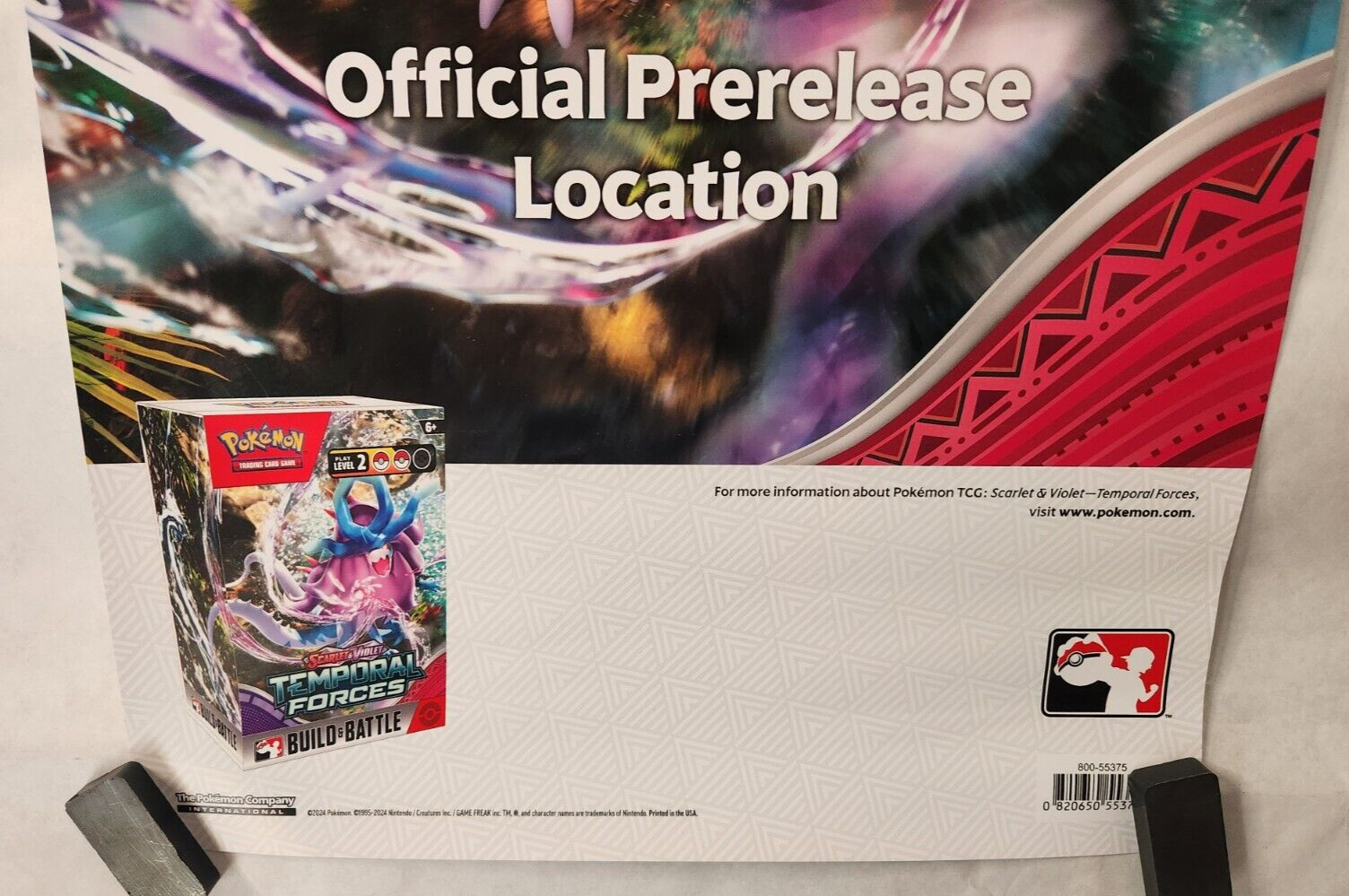 2024 Pokemon Temporal Forces Store Display Poster 25″ X 13″ Prerelease 2024