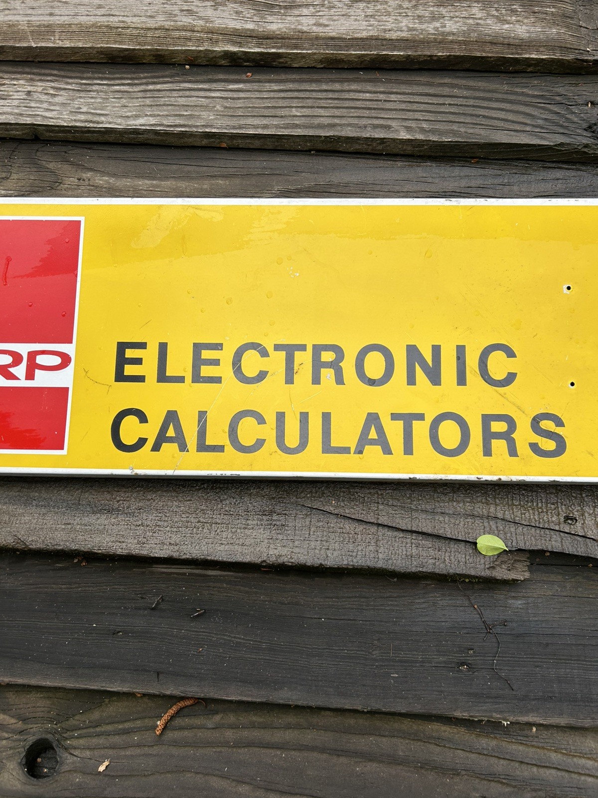 Vintage Metal Advertising Sign Sharp Electronic Calculators