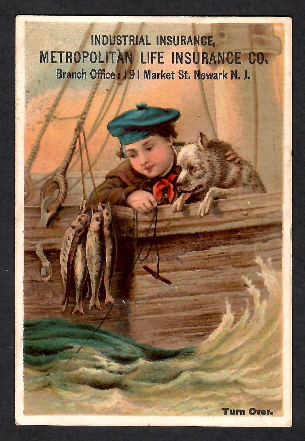 VICTORIAN TRADE CARD~INDUSTRIAL INS-METROPOLITAN LIFE INSURANCE CO. NEWARK, N.J.
