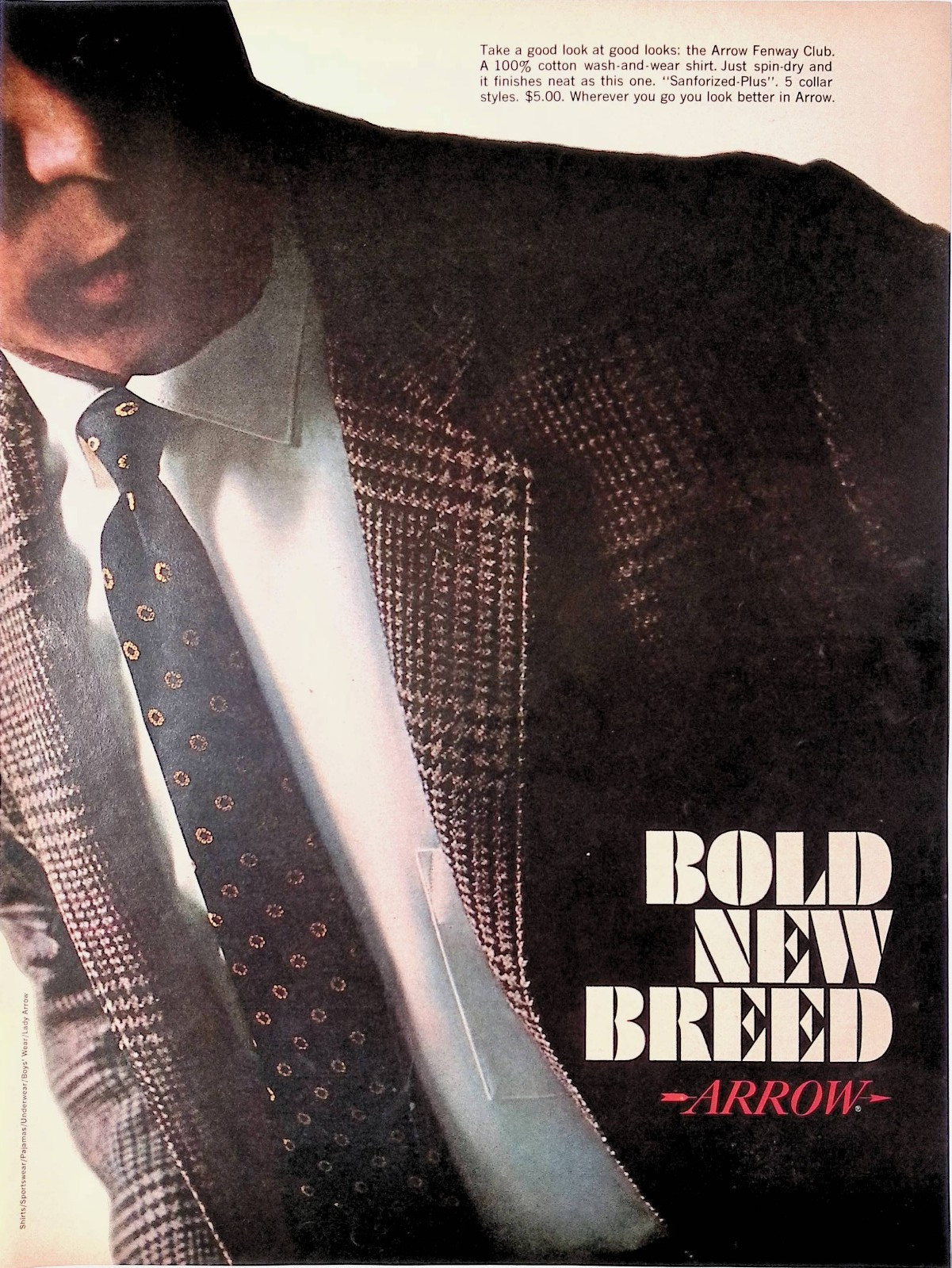 1966 Arrow Shirts Bold New Breed Mens Clothes Vintage Print Ad LIFE March 4