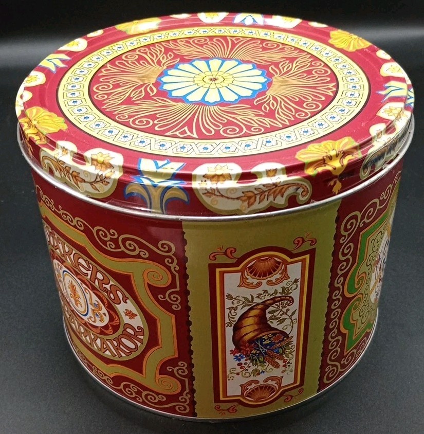 2 Nyåkers Pepparkakor Traditional Swedish Gingersnaps Red Round Tin Collectible