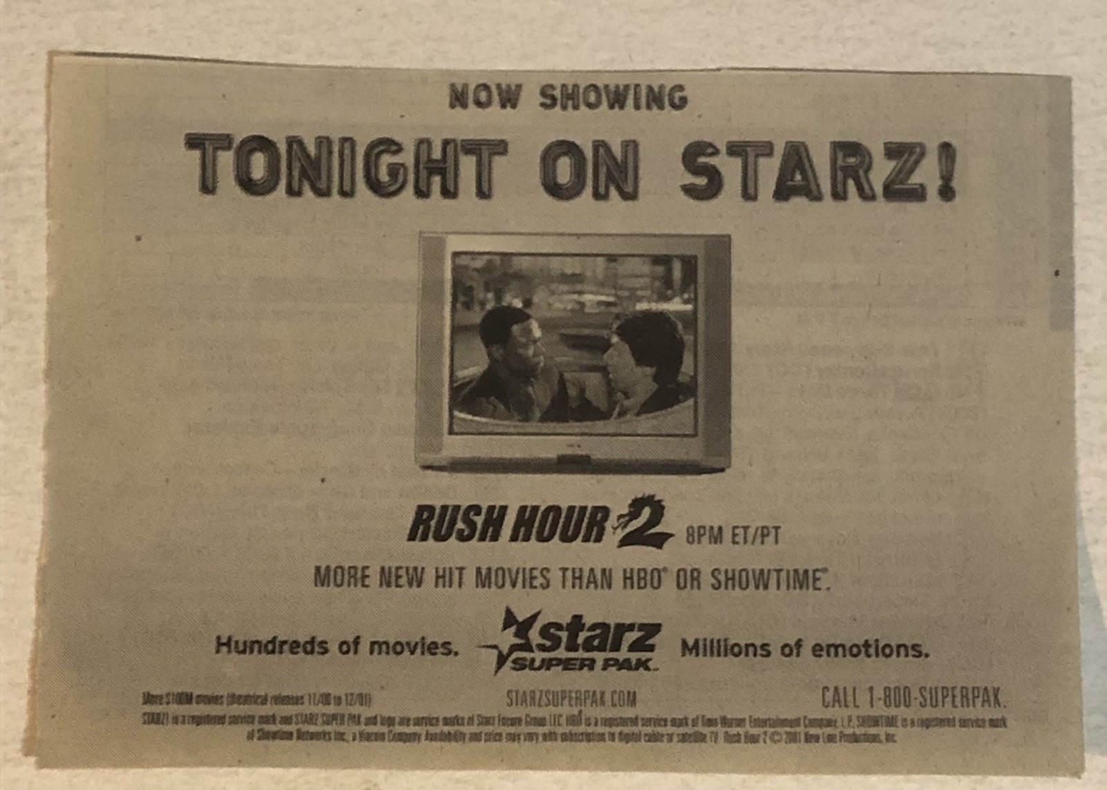 Rush Hour 2 Movie Vtg Print Ad Jackie Chan Chris Tucker TPA19