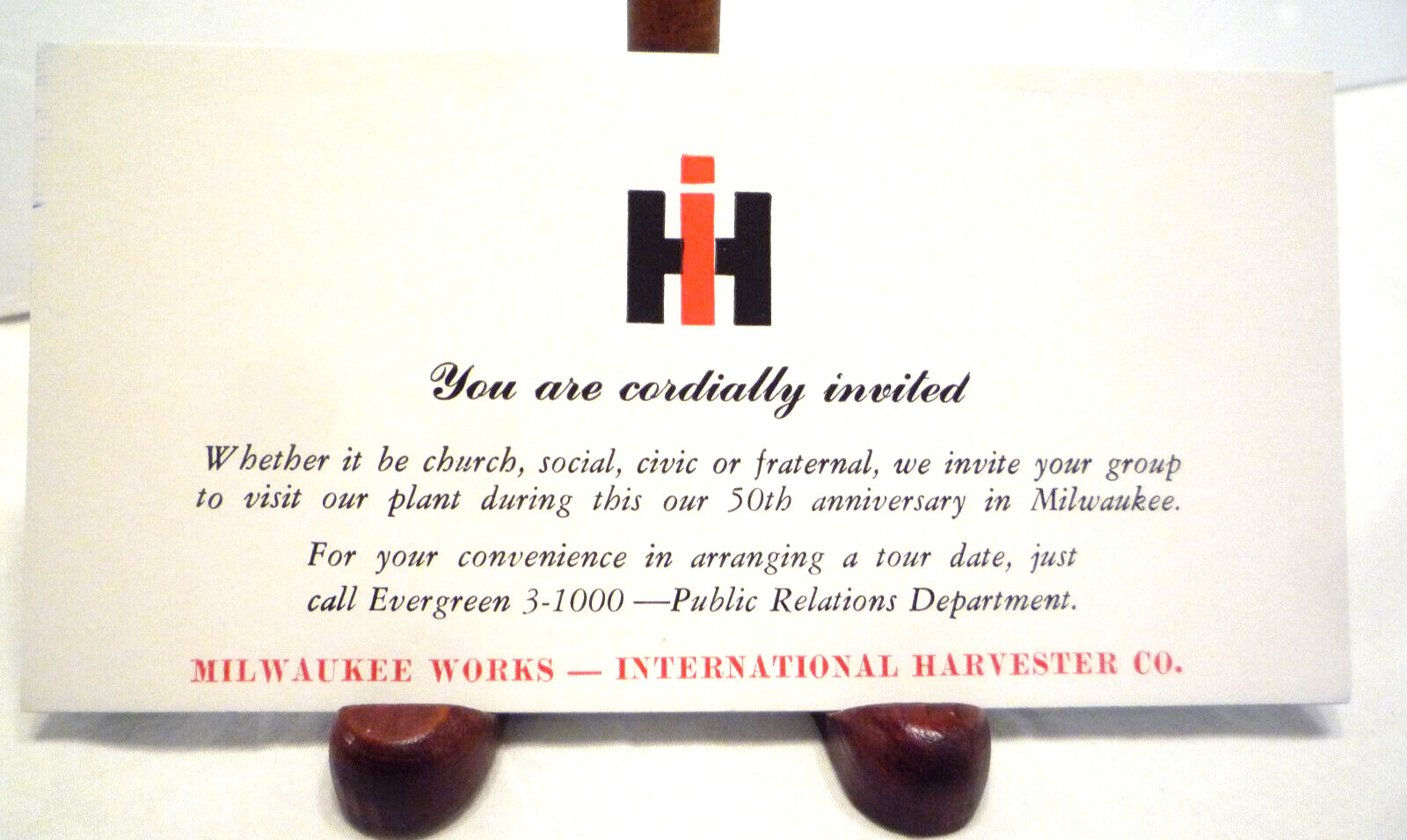 Vtg c1959 ad Blotter International Harvester, Milwaukee WI – 50th Anniversary