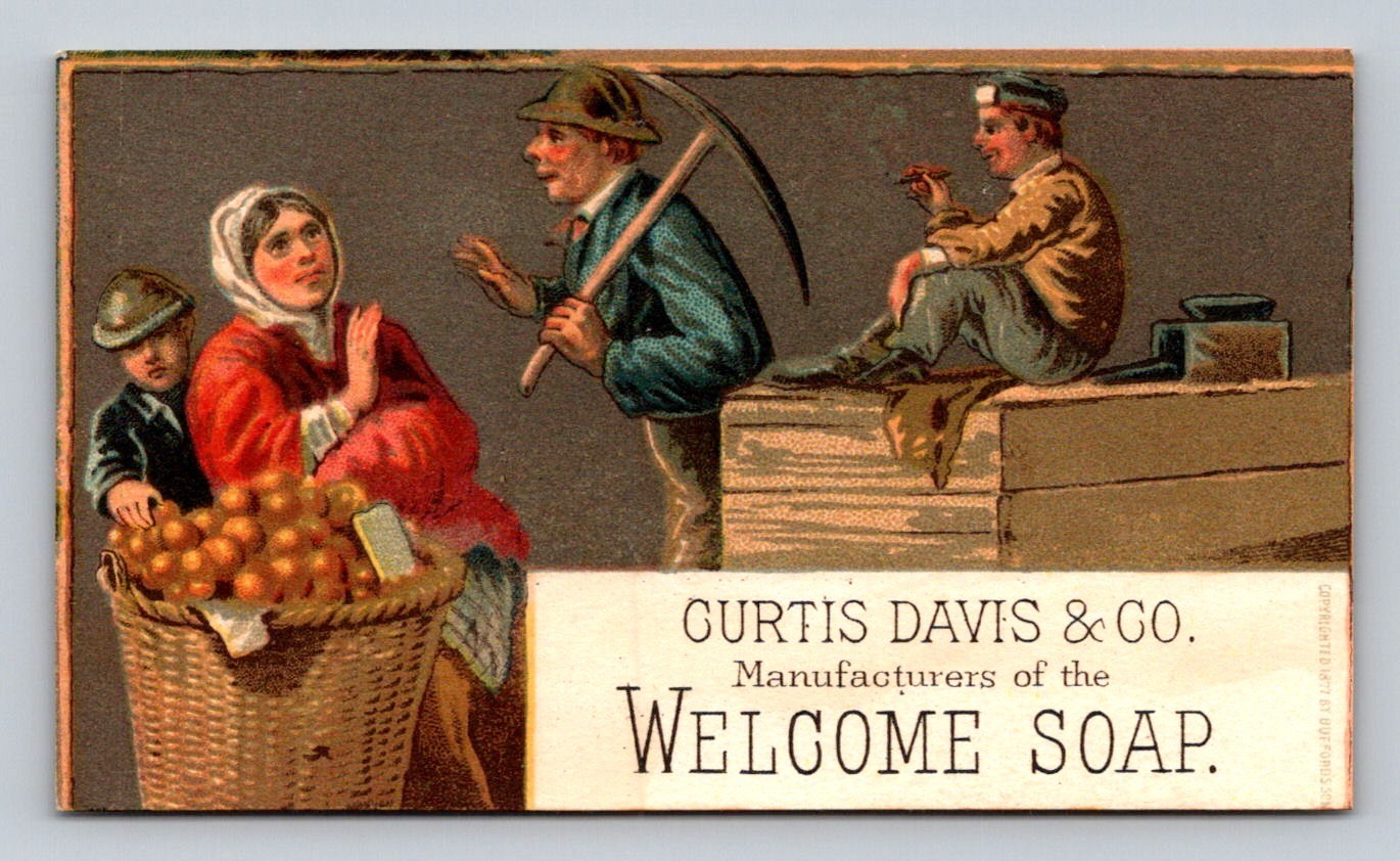Curtis Davis Welcome Soap Man Pickaxe Woman onions Trade Card P916