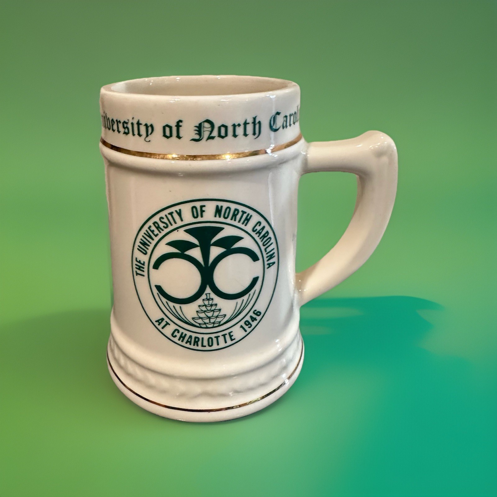 1970s 1980s UNIVERSITY OF NORTH CAROLINA CHARLOTTE MADE USA VTG Beer Stein Mug