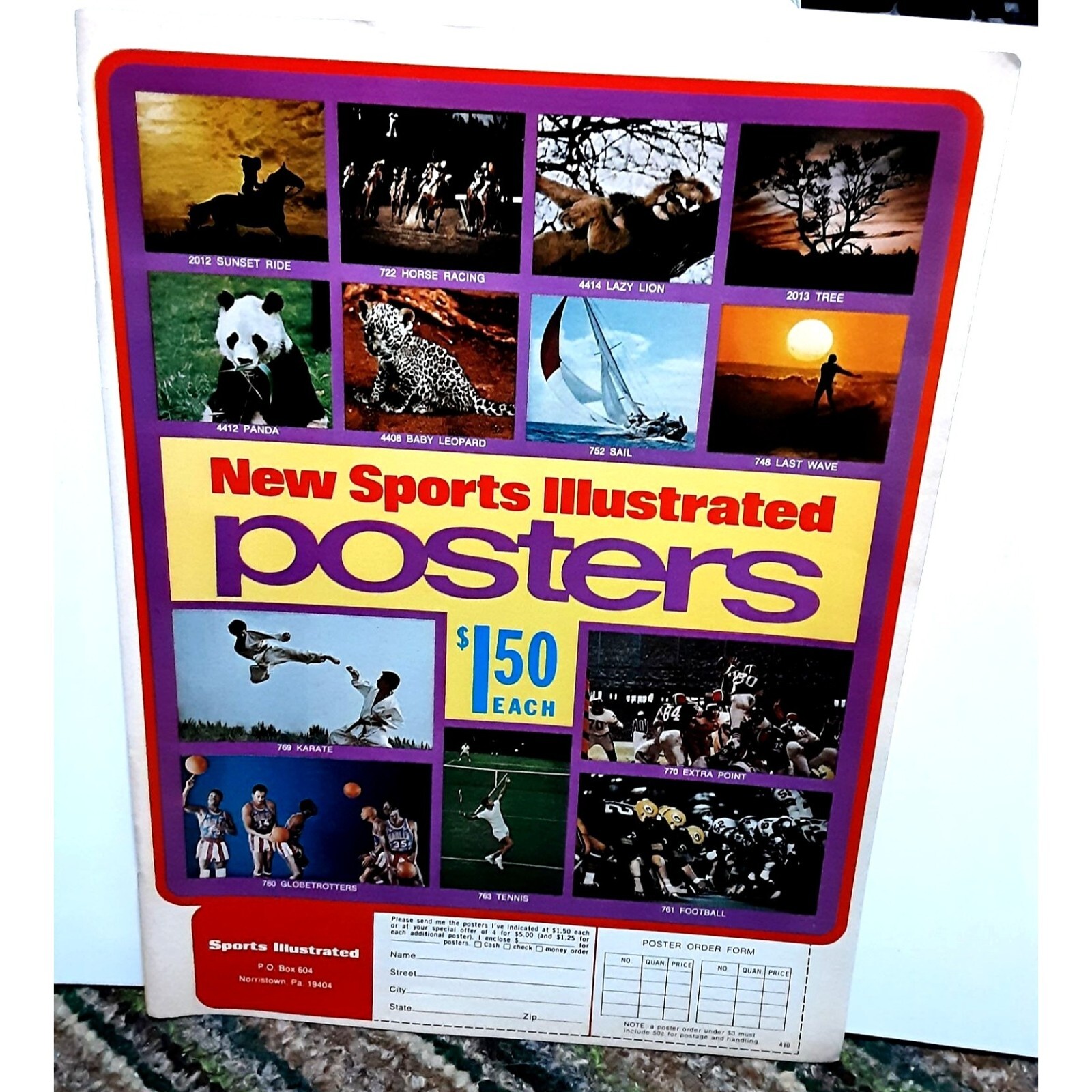 1972 Sports Illustrated Posters Print Ad vintage 70s