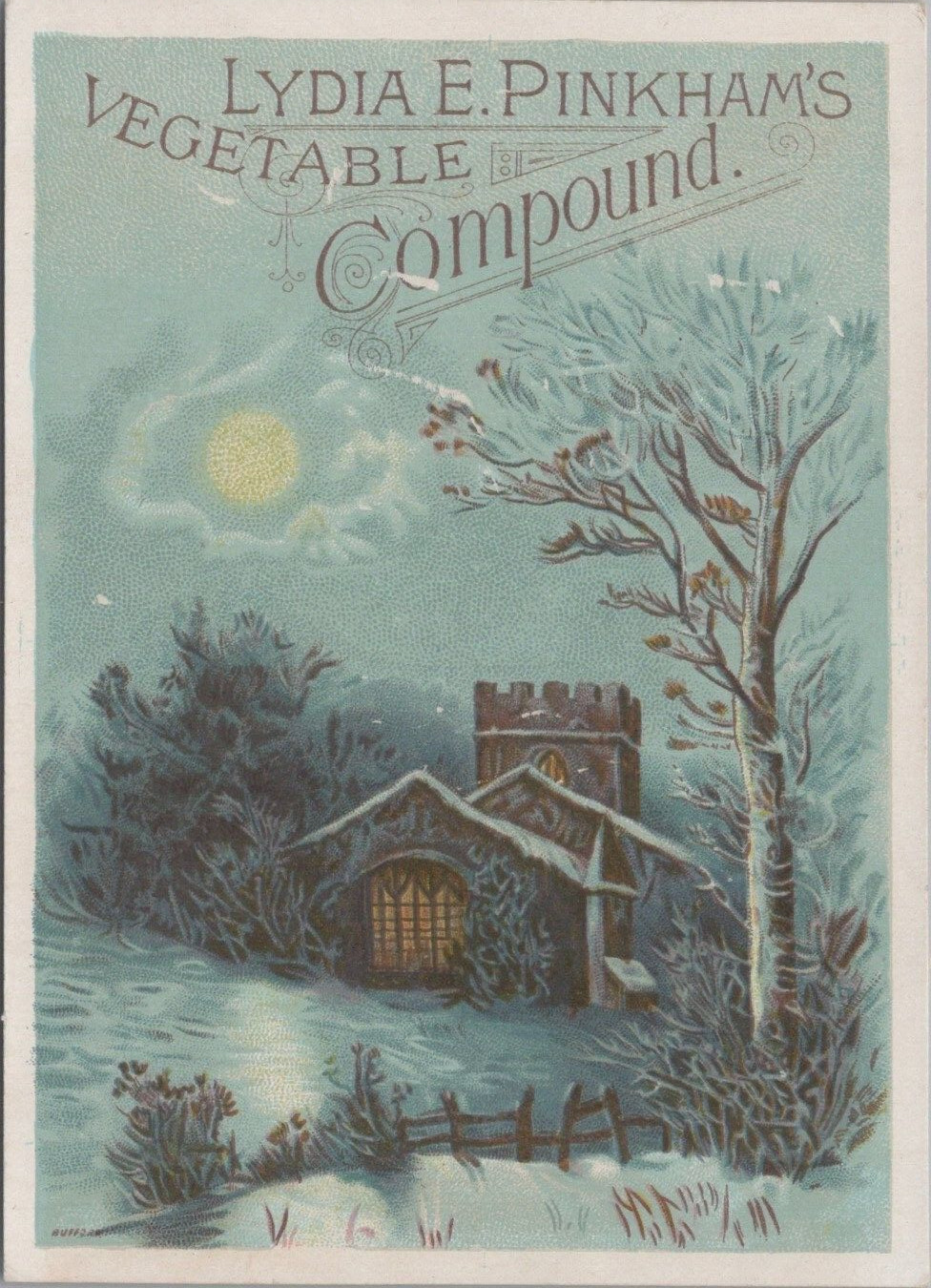White Druggist Gardiner ME Lydia Pinkhams Vegetable Compound Church Night LPV1