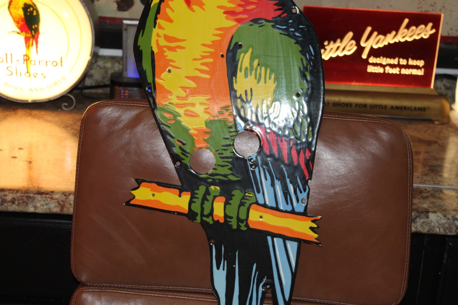 RARE POLL PARROT SHOE DEALER PORCELAIN METAL NEON SIGN SKIN TROPICAL TIKI BAR 66