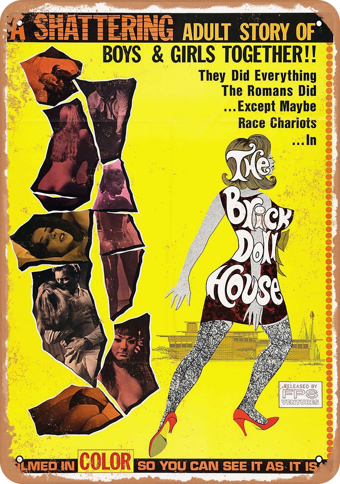 METAL SIGN – Brick Dollhouse (1967) – Vintage Look