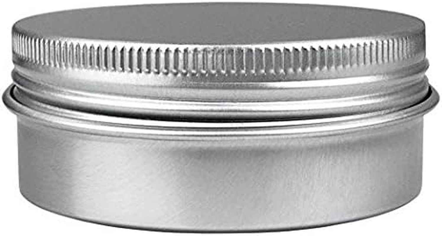 24 Pack (2 Oz/60ml) Screw Top Round Aluminum Tin Cans, with Containers Jar with