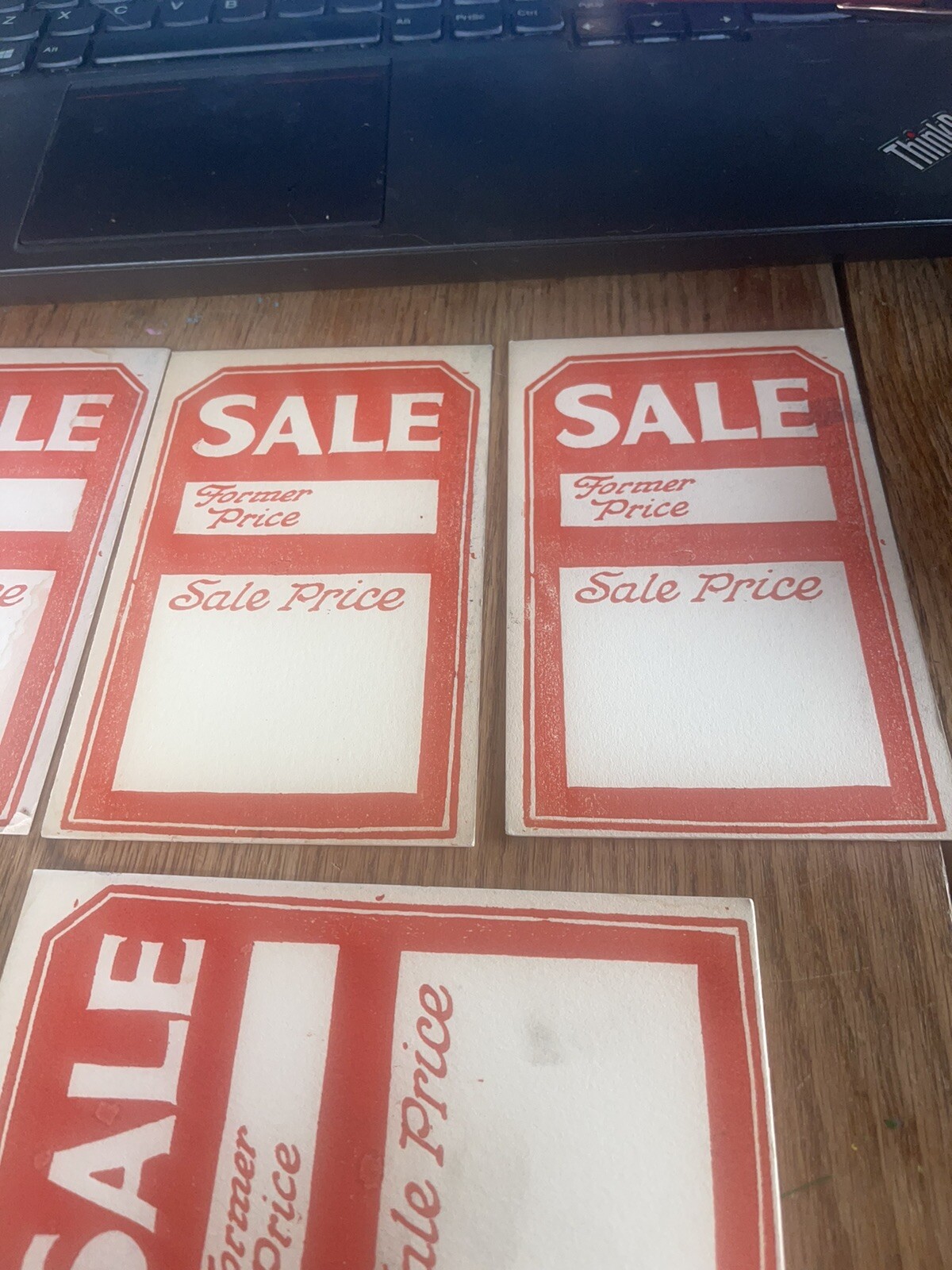 6 Vintage Cardboard Sale Tags General Store Display Unused