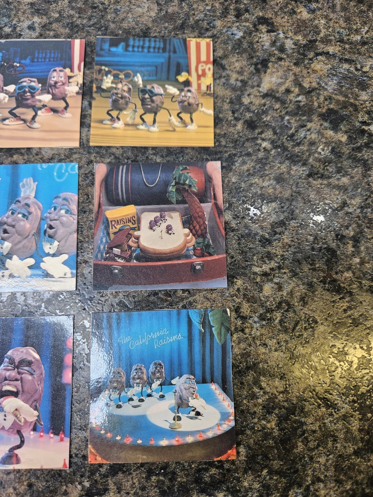 Set of 9 California Raisins Cut Out Collector Cards (From a Calendar???) (B275)